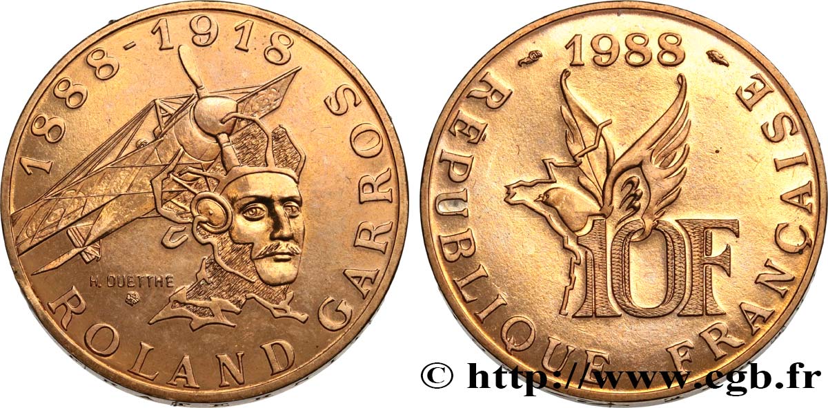 10 francs Roland Garros, tranche A 1988 F.372/2 SPL64