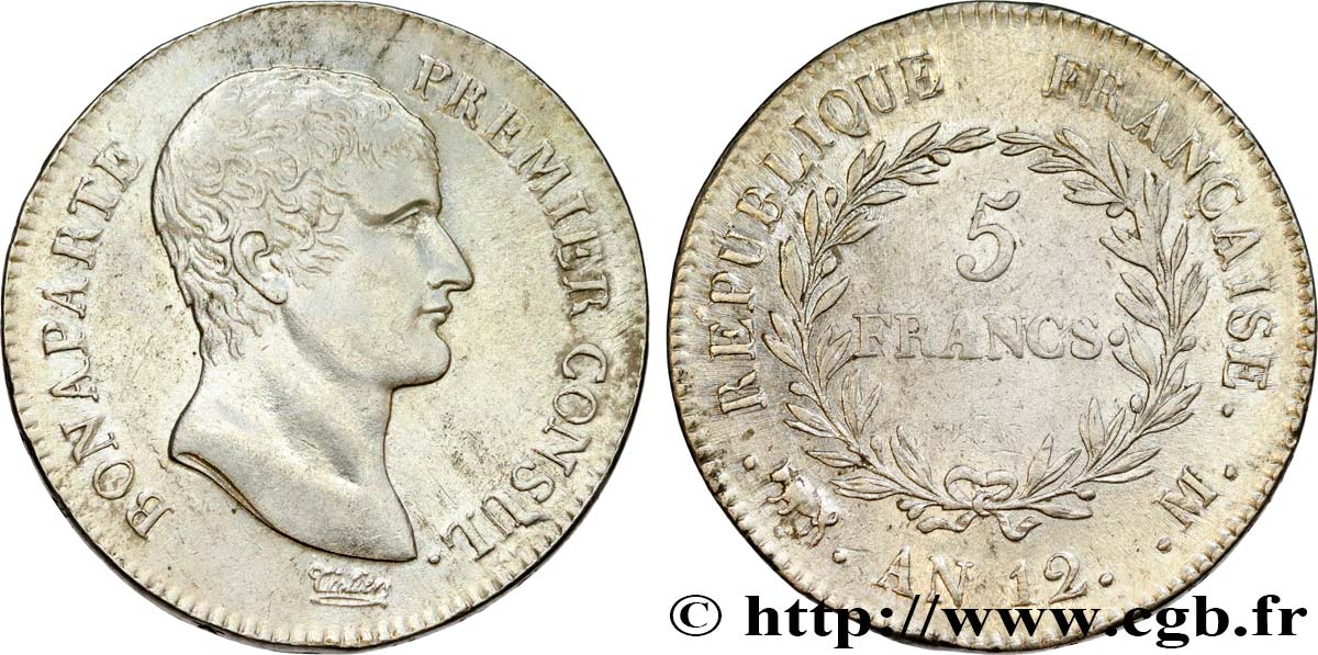 5 francs Bonaparte Premier Consul 1804 Toulouse F.301/20 TTB+ 