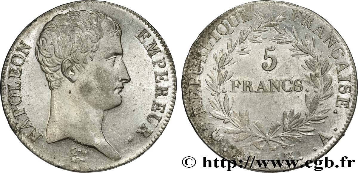 5 francs Napoléon Empereur, Calendrier révolutionnaire 1805 Paris F.303/2 VZ 