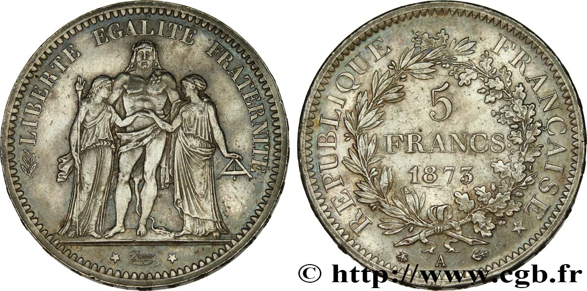 5 francs Hercule 1873 Paris F.334/9 q.SPL
