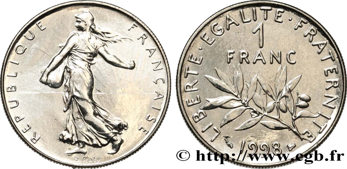 1 franc Semeuse, nickel, BU (Brillant Universel) 1998 Pessac F.226/46 MS64 