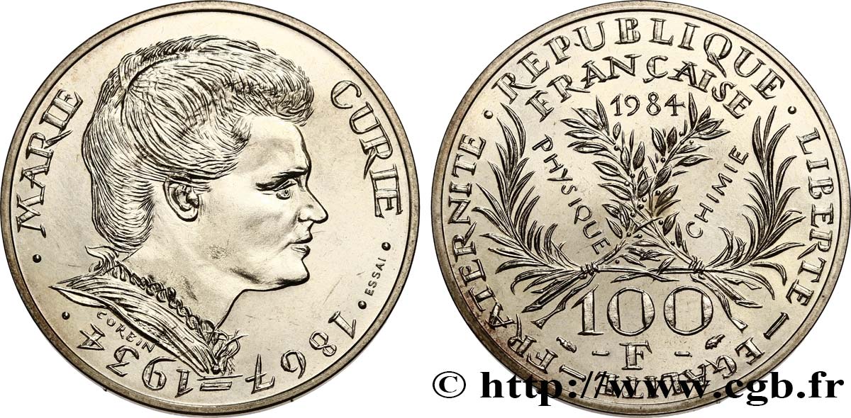 Essai de 100 francs Marie Curie 1984 Pessac F.452/1 MS