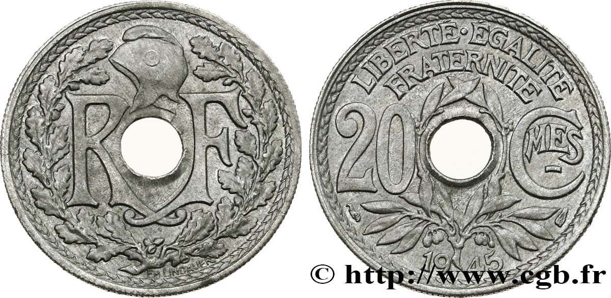 20 centimes Lindauer 1945  F.155/2 SUP62 