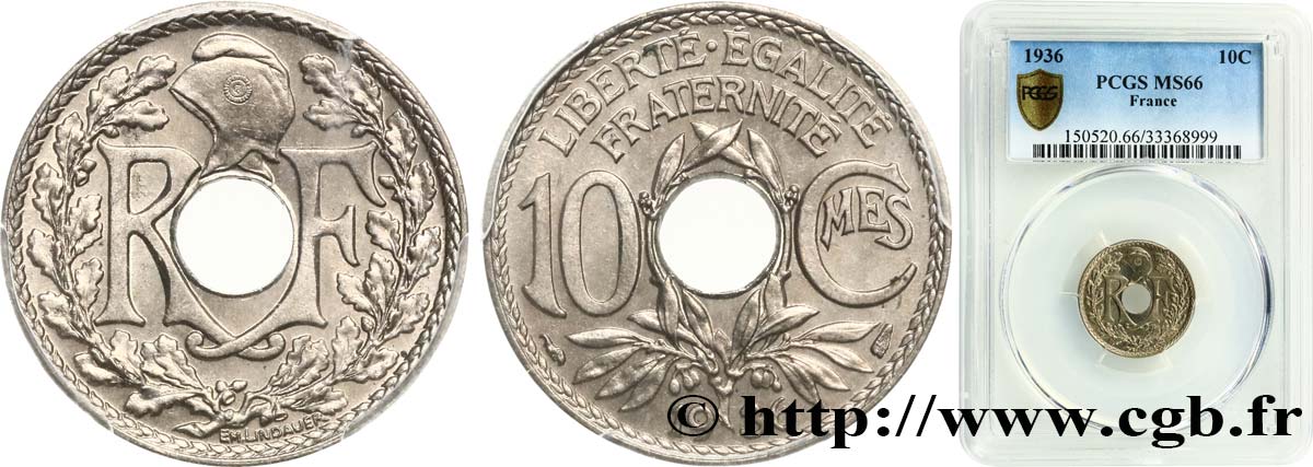 10 centimes Lindauer 1936  F.138/23 MS66 PCGS