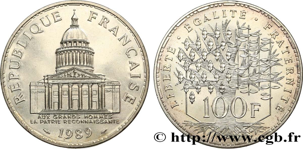 100 francs Panthéon, Brillant Universel 1989 F.451/9 FDC