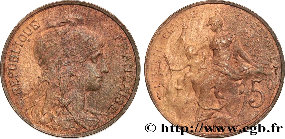 5 centimes Daniel-Dupuis 1911 F.119/23 AU55