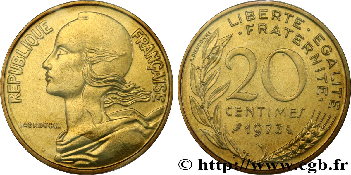 20 centimes Marianne 1973 Pessac F.156/13 MS