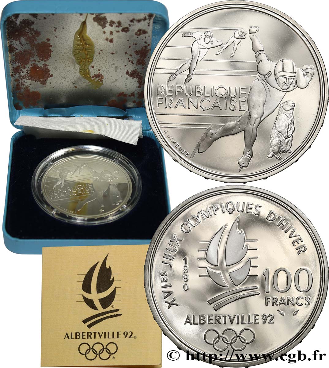 Belle Épreuve 100 francs - Patinage de vitesse / Marmotte 1990 Paris F5.1608 1 MS