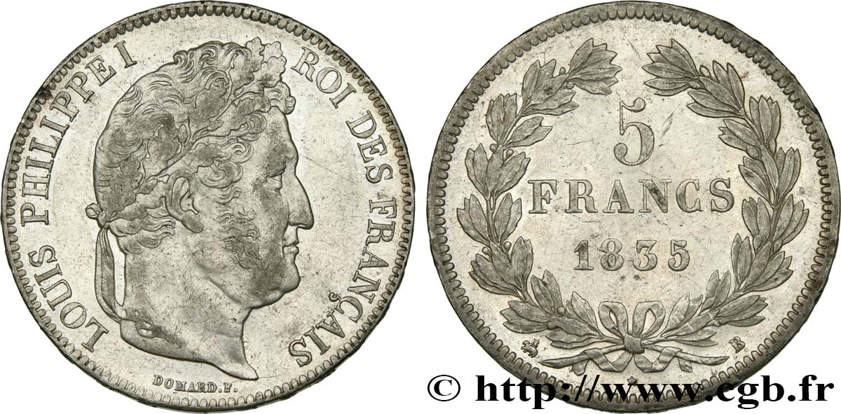 5 francs IIe type Domard 1835 Rouen F.324/43 MBC50 