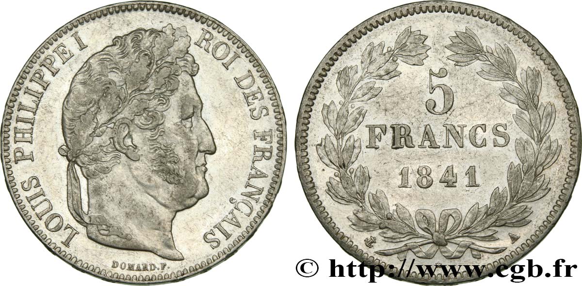 5 francs IIe type Domard 1841 Paris F.324/90 TTB50 