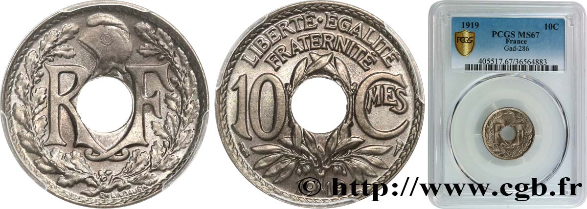10 centimes Lindauer 1919  F.138/3 FDC67 PCGS