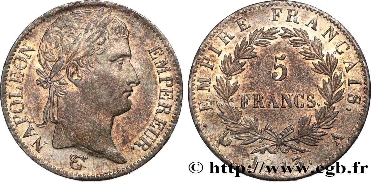 5 francs Napoléon Empereur, Empire français 1813 Paris F.307/58 SPL 