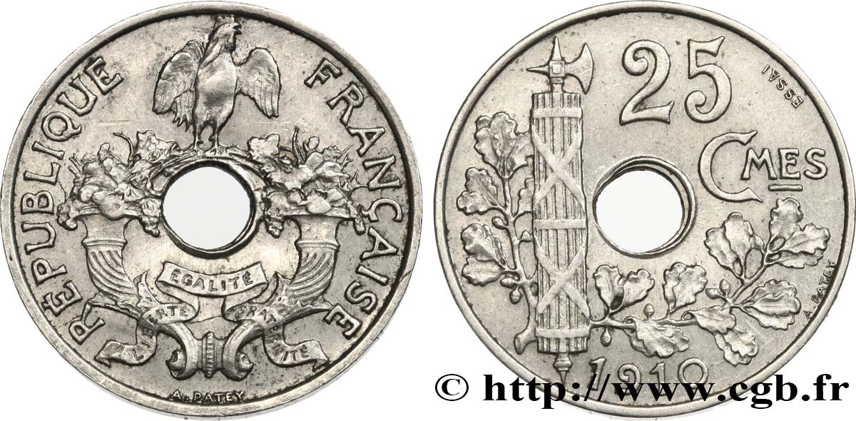 Essai de 25 centimes Patey 1910  GEM.66 1 EBC+ 