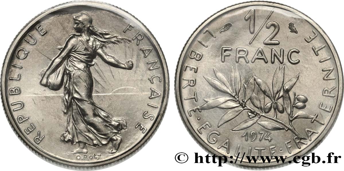 1/2 franc Semeuse 1974 Pessac F.198/13 FDC