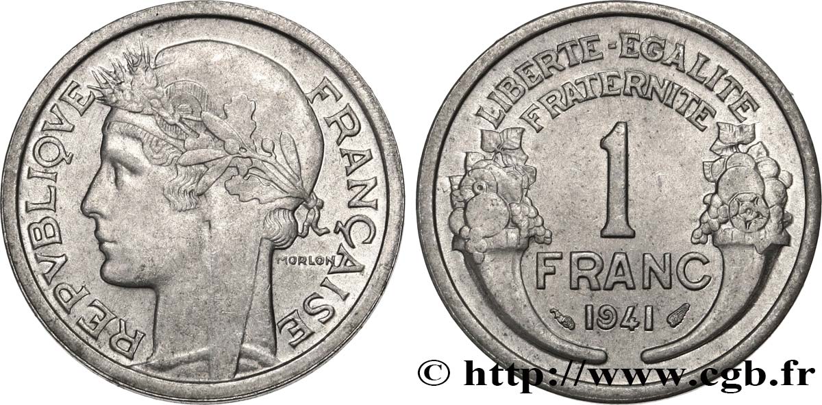 1 franc Morlon, légère 1941 Paris F.221/2 SPL55