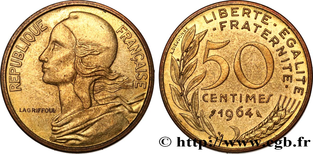 50 centimes Marianne 1964 Paris F.197/6 SPL62
