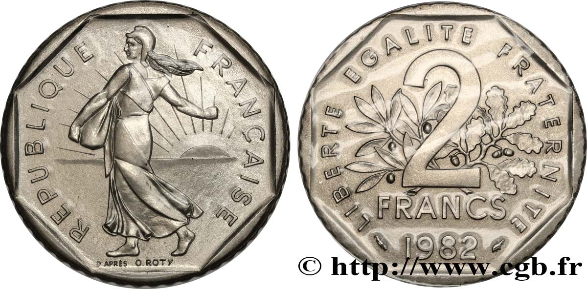 2 francs Semeuse, nickel 1982 Pessac F.272/6 FDC