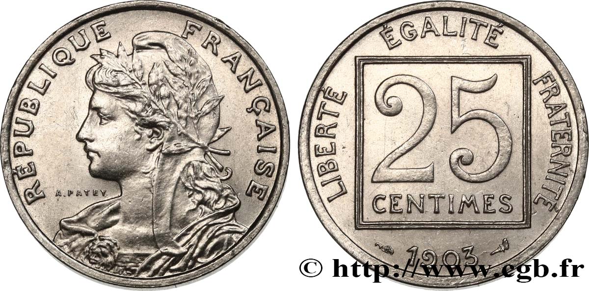 25 centimes Patey, 1er type 1903 F.168/3 MS63