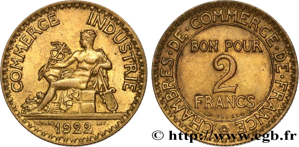 2 francs Chambres de Commerce 1922 F.267/4 SPL60