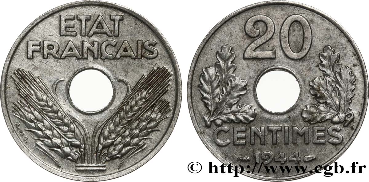 20 centimes fer 1944 F.154/3 VZ62