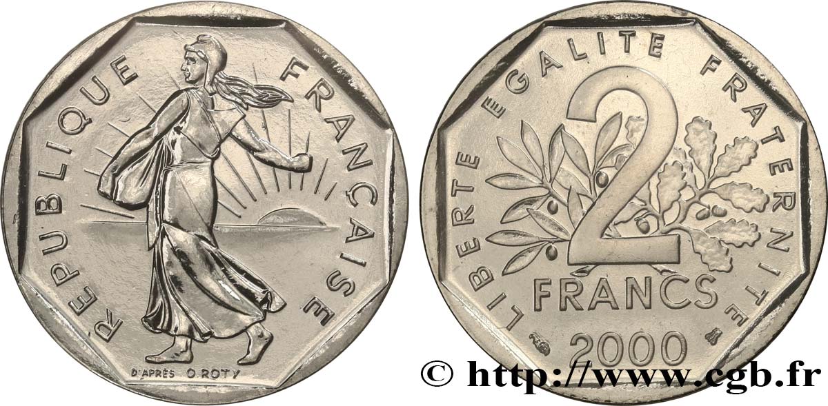 2 francs Semeuse, nickel 2000 Pessac F.272/28 FDC