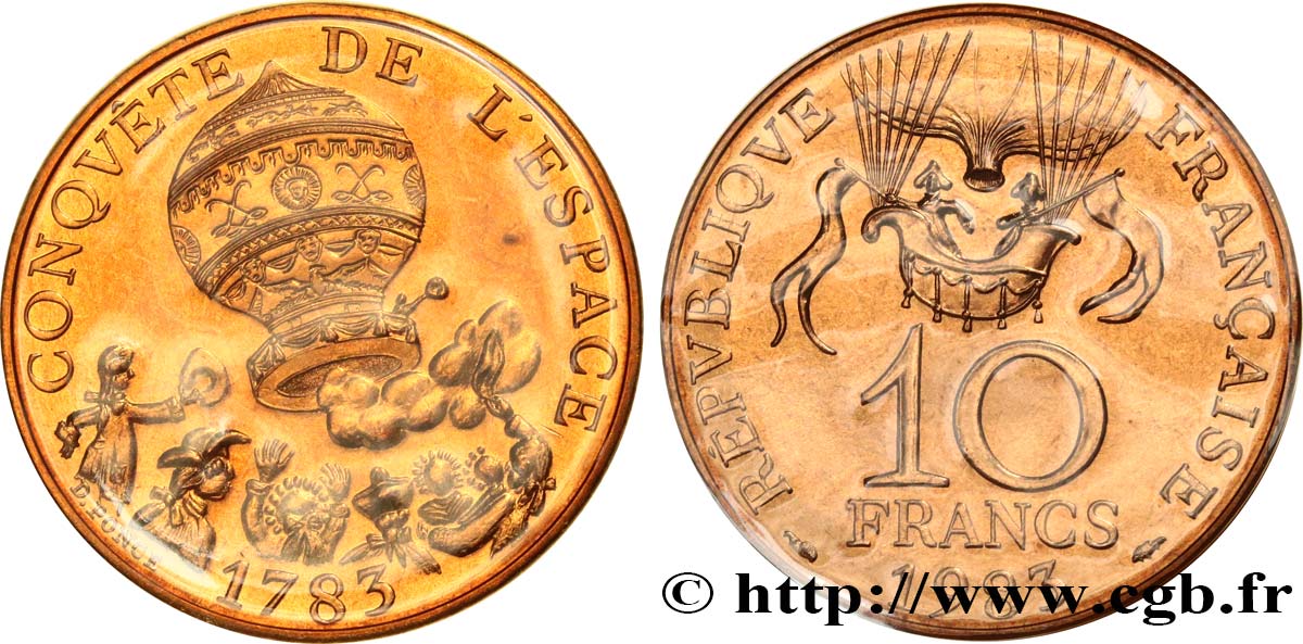 10 francs Conquête de l’Espace 1983  F.367/2 ST 