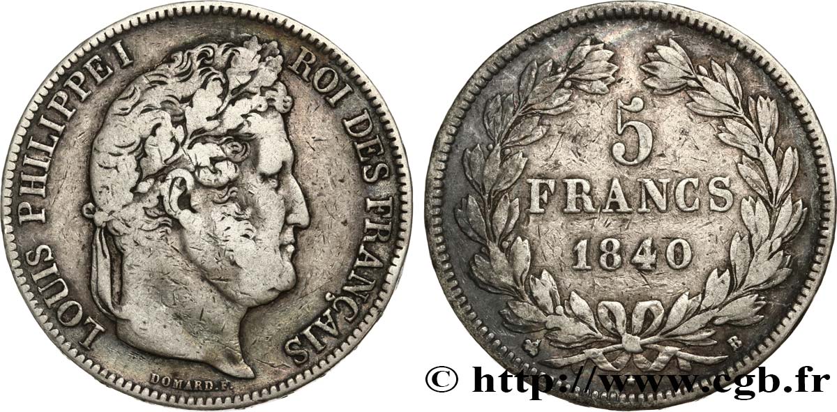 5 francs IIe type Domard 1840 Rouen F.324/84 TB25