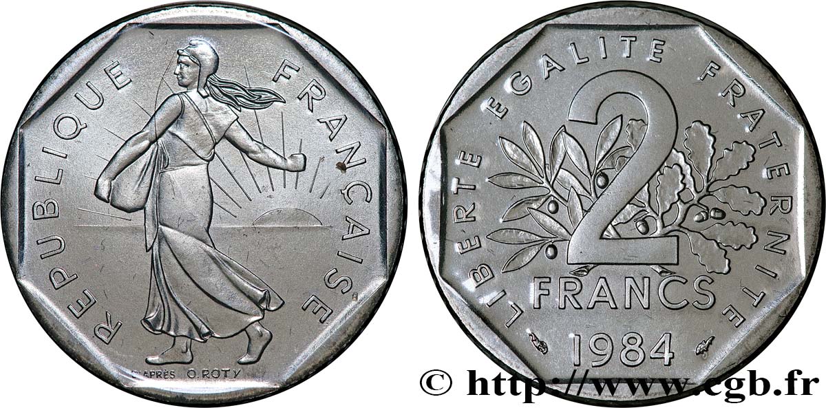 2 francs Semeuse, nickel 1984 Pessac F.272/8 MS