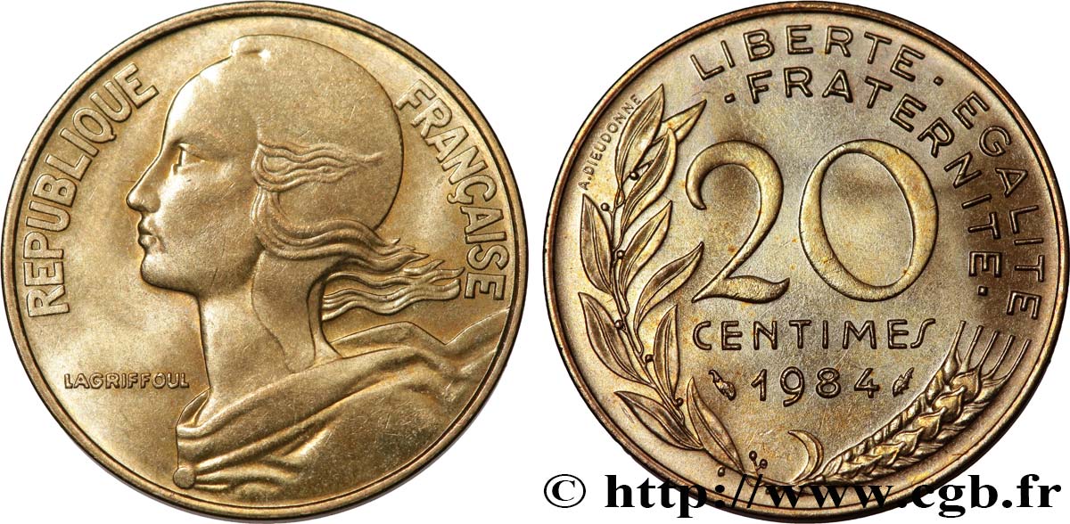 20 centimes Marianne 1984 Pessac F.156/24 MS64