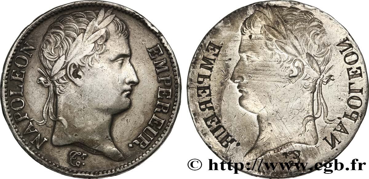 5 francs Napoléon Empereur en frappe INCUSE n.d. s.l. F.306/- TB+ 
