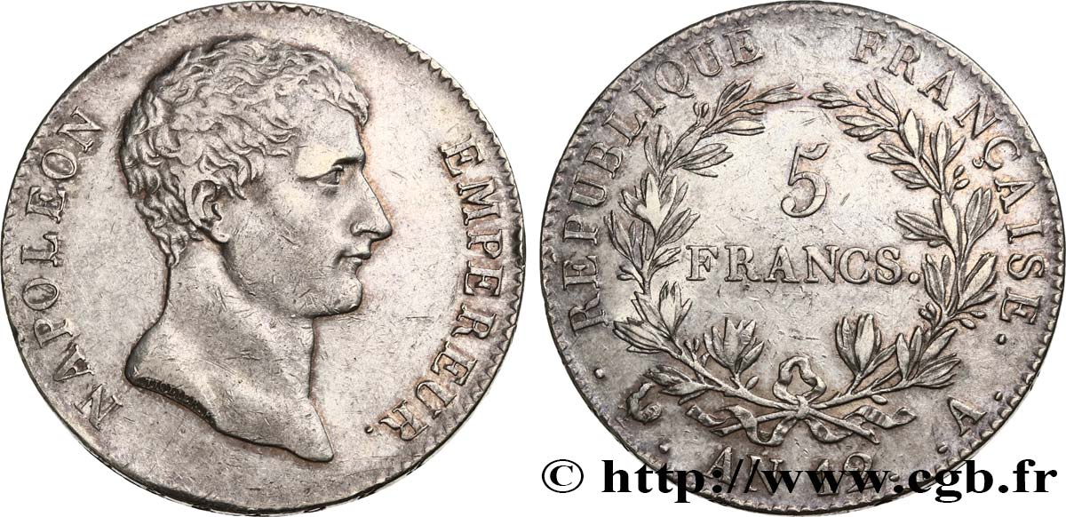 5 francs Napoléon Empereur, type intermédiaire 1804 Paris F.302/1 TTB45 
