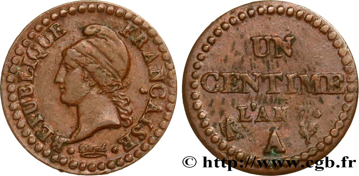 Un centime Dupré, 7 normal 1799 Paris F.100/15 TTB45