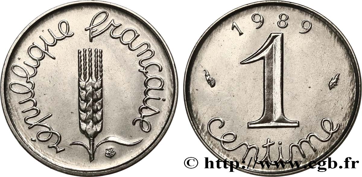 1 centime Épi, Brillant Universel 1989 Pessac F.106/46 MS