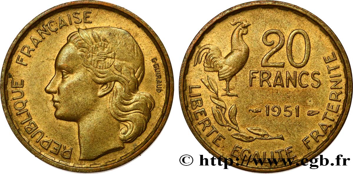20 francs G. Guiraud 1951 F.402/7 SUP58