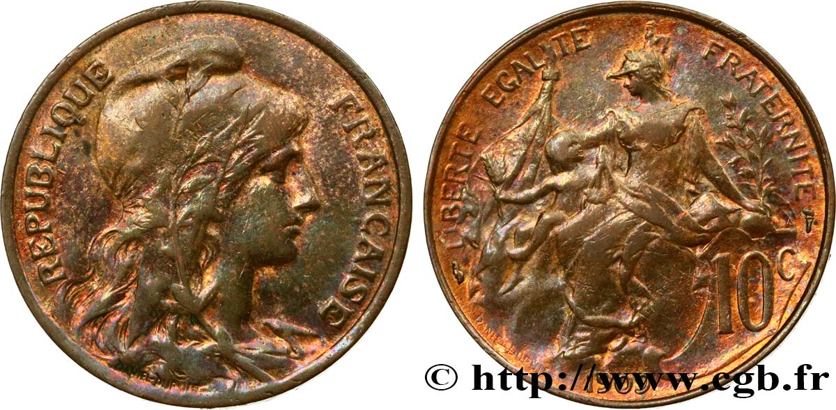 10 centimes Daniel-Dupuis 1909 F.136/18 TB+