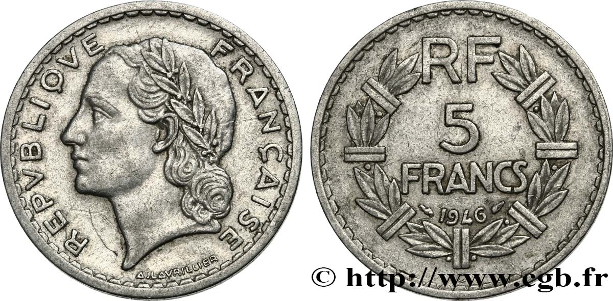 5 francs Lavrillier en aluminium 1946 Castelsarrasin F.339/8 TB+