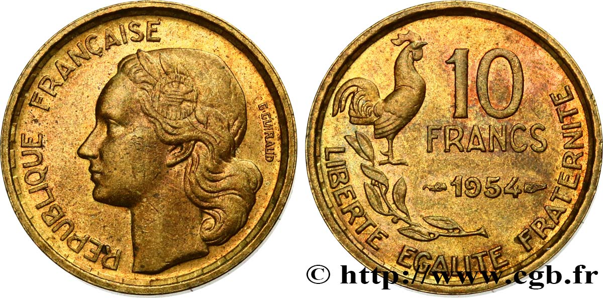 10 francs Guiraud 1954 F.363/10 TTB53