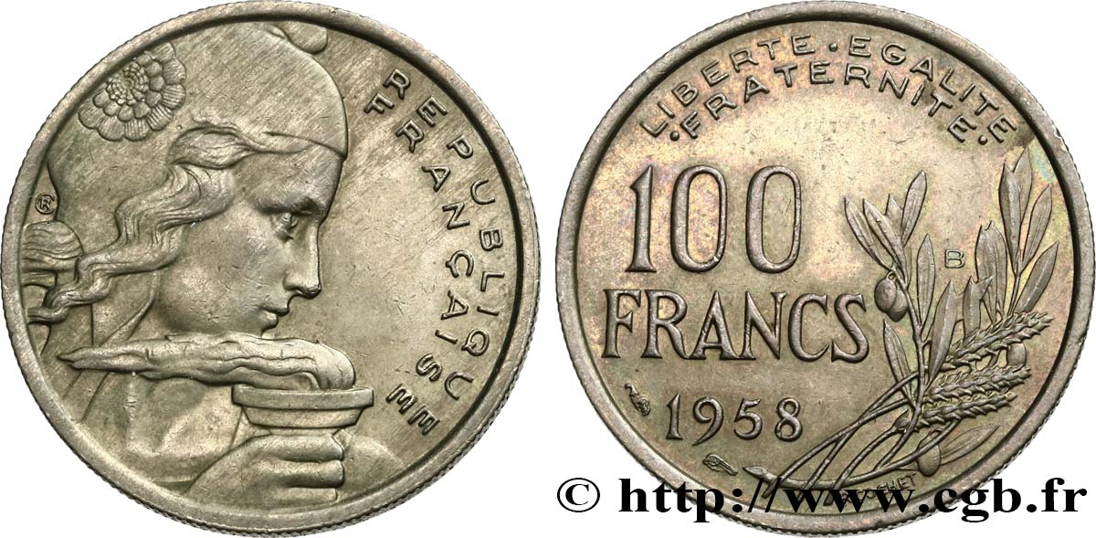 100 francs Cochet 1958 Beaumont-Le-Roger F.450/14 TTB+