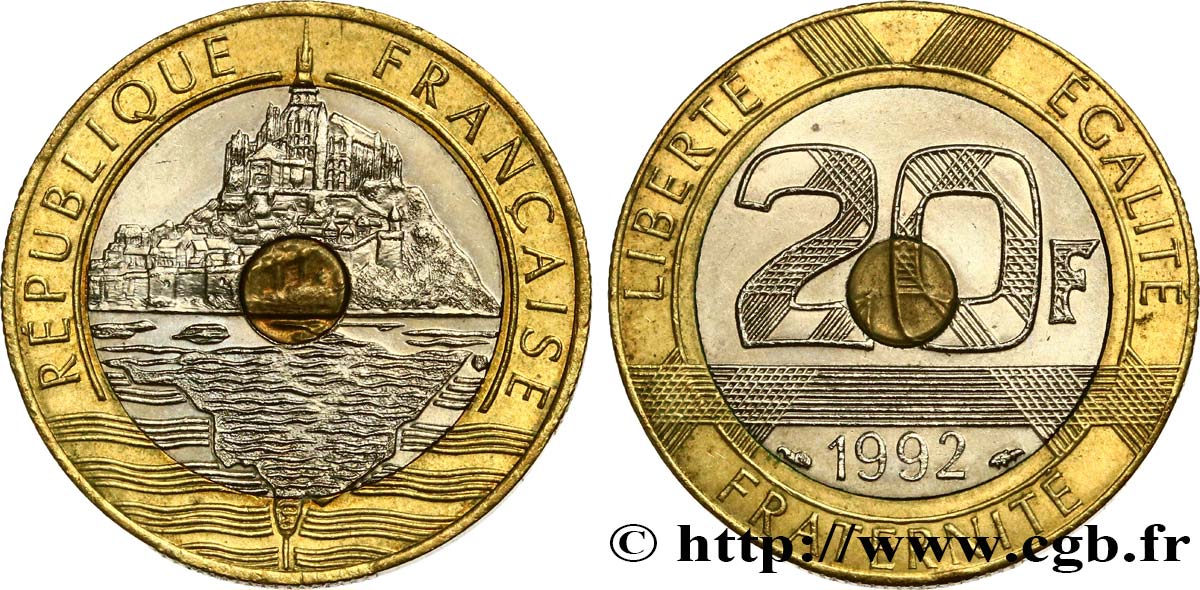 20 francs Mont Saint-Michel 1992 Pessac F.403/5 AU58 