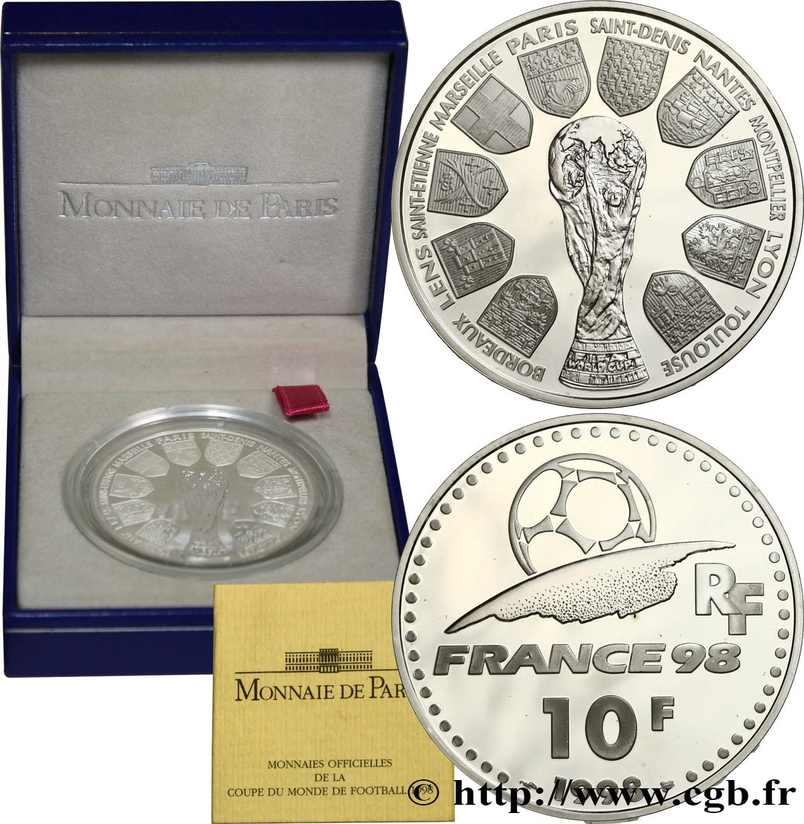Belle Épreuve 10 francs - La Coupe 1998  F5.1313 1 ST 