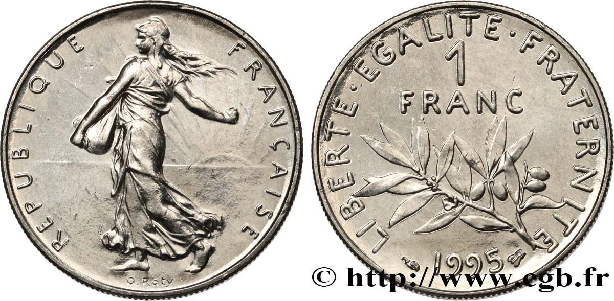 1 franc Semeuse, nickel 1995 Pessac F.226/43 AU58