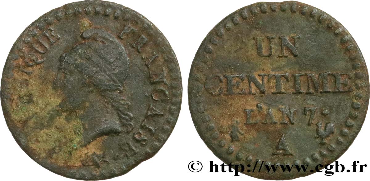 Un centime Dupré, grand 7 1799 Paris F.100/16 VF