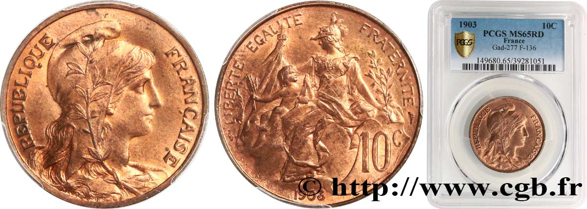 10 centimes Daniel-Dupuis 1903  F.136/12 MS65 PCGS
