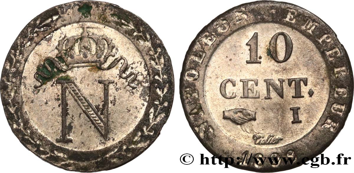10 cent. à l N couronnée 1808 Limoges F.130/6 MS 