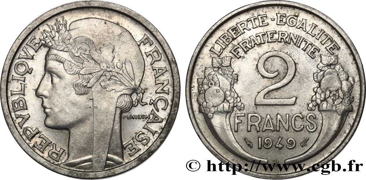 2 francs Morlon, aluminium 1949 Beaumont-Le-Roger F.269/15 MS60