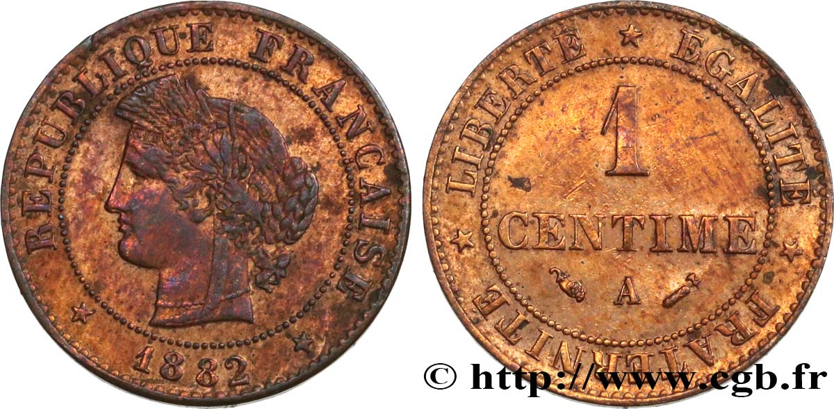 1 centime Cérès 1882 Paris F.104/10 TB+