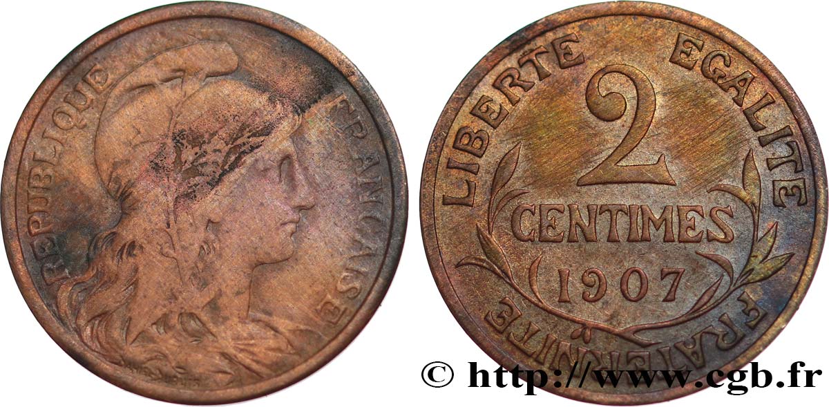 2 centimes Daniel-Dupuis 1907 Paris F.110/10 B