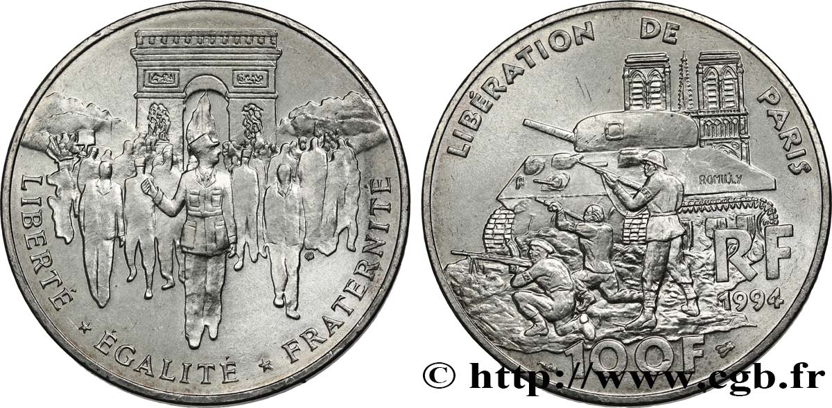 100 francs Libération de Paris 1994 F.462/2 SUP62