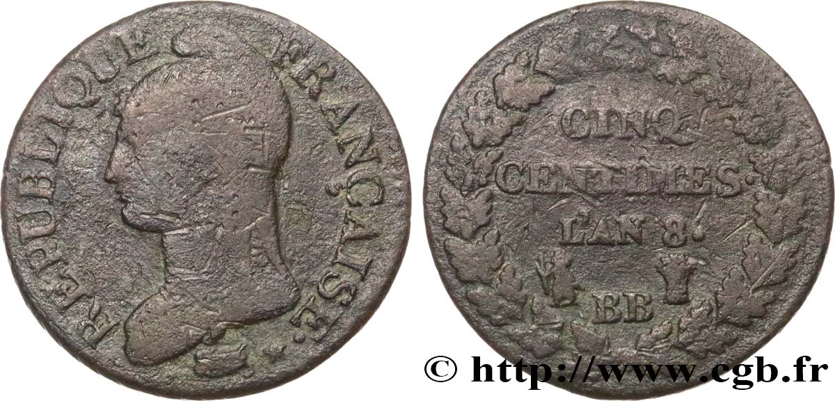 Cinq centimes Dupré, grand module 1800 Strasbourg F.115/117 TB15