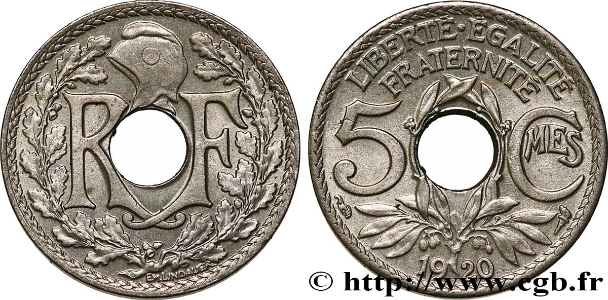 5 centimes Lindauer, grand module 1920 F.121/4 SPL58